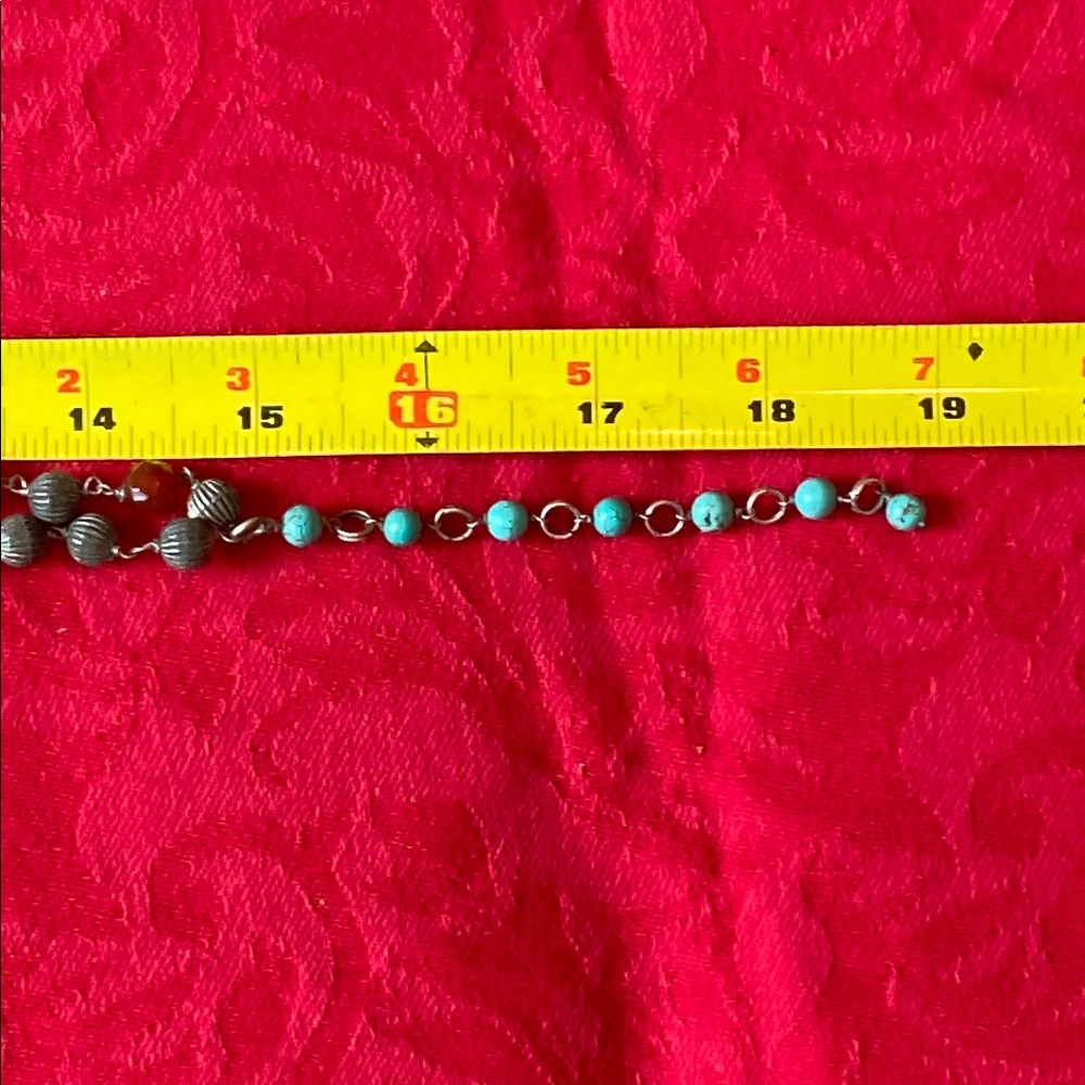Chico’s Turquoise and Glass Statement Necklace - Picture 13 of 13